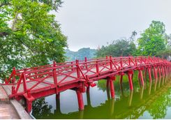 huc bridge in Hanoi