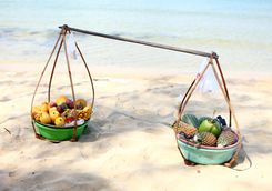 fruit selling on the beach