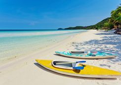 kayaks on the beach in phu quoc