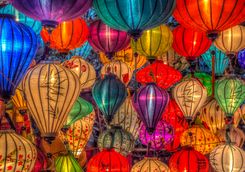 Lanterns at night
