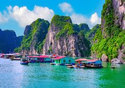 Fishing village in Halong Bay