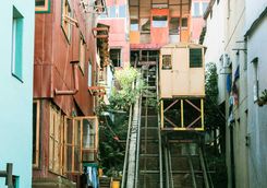 Traditional elevators in Valparaiso