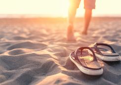 Sandals on the beach