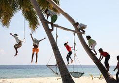 Children playing on the beach