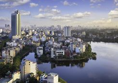 Hanoi skyline in Vietnam
