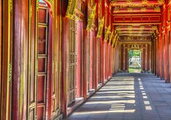 Red doors of Hue Imperial City