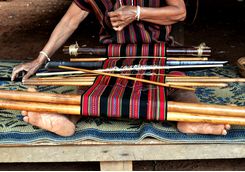 weaving woman