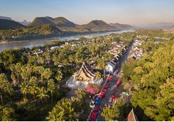 aerial view over luang probang