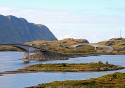 Road and bridges in the Lofoten islands