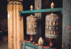 Buddhist prayer wheels