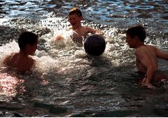 children swimming