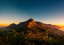 table mountain at sunset