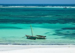 Old wooden catamaran