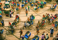 Rickshaw jam, Delhi