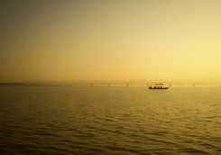 Pilgrims across the River Sarayu