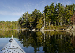 Kayak on a tranquil lake