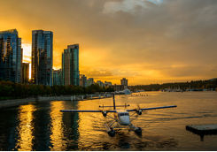 Float plane docked in Vancouver