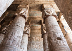Columns in Dendera Temple