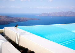 Infinity pool in Santorini
