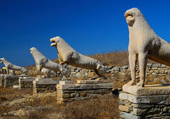Lion statues in Delos