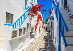 Pretty street in Mykonos