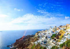 Santorini town and coast