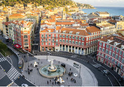 Aerial view of Appollo Statue Nice