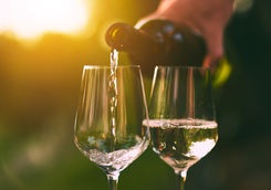 Pouring white wine