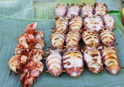 Grilled seafood Gaya Island