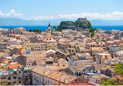 corfu town skyline