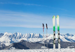 Skiing background in Megeve