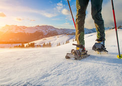 Walk with snowshoes in alps