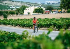 Woman riding bike