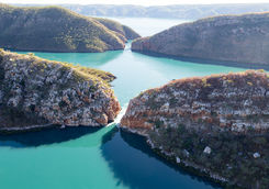 Horizontal falls aerial view