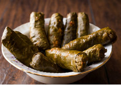 Stuffed vine leaves dish