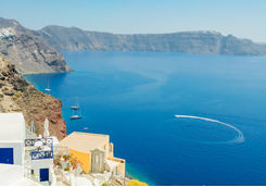 Sea view from buildings in Santorini