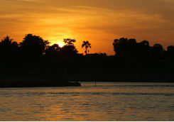 Sun setting over the Chindwin River