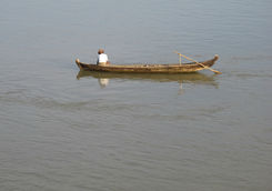 Small river boat on the Chindwin river