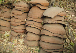Broken pots in Myanmar village