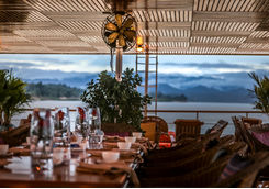 Setup for dinner on the RV Zawgyi