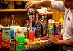 Pouring cocktails
