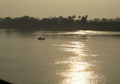 Small river boat on the Chindwin river