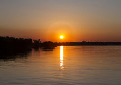 Sun setting over the Zambezi