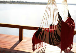 Swing chair on a jetty