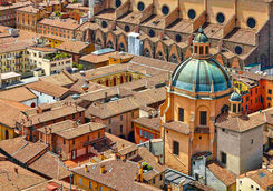 Dome view of Bologna
