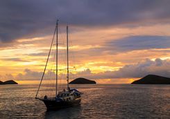 Boat in a sunrise