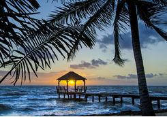 Sunrise over the sea in Belize