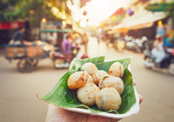 Street food on the street market