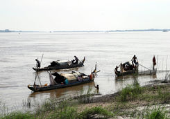 Men fishing on Mekong River