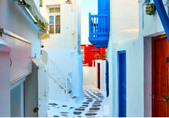 Mykonos colourful street